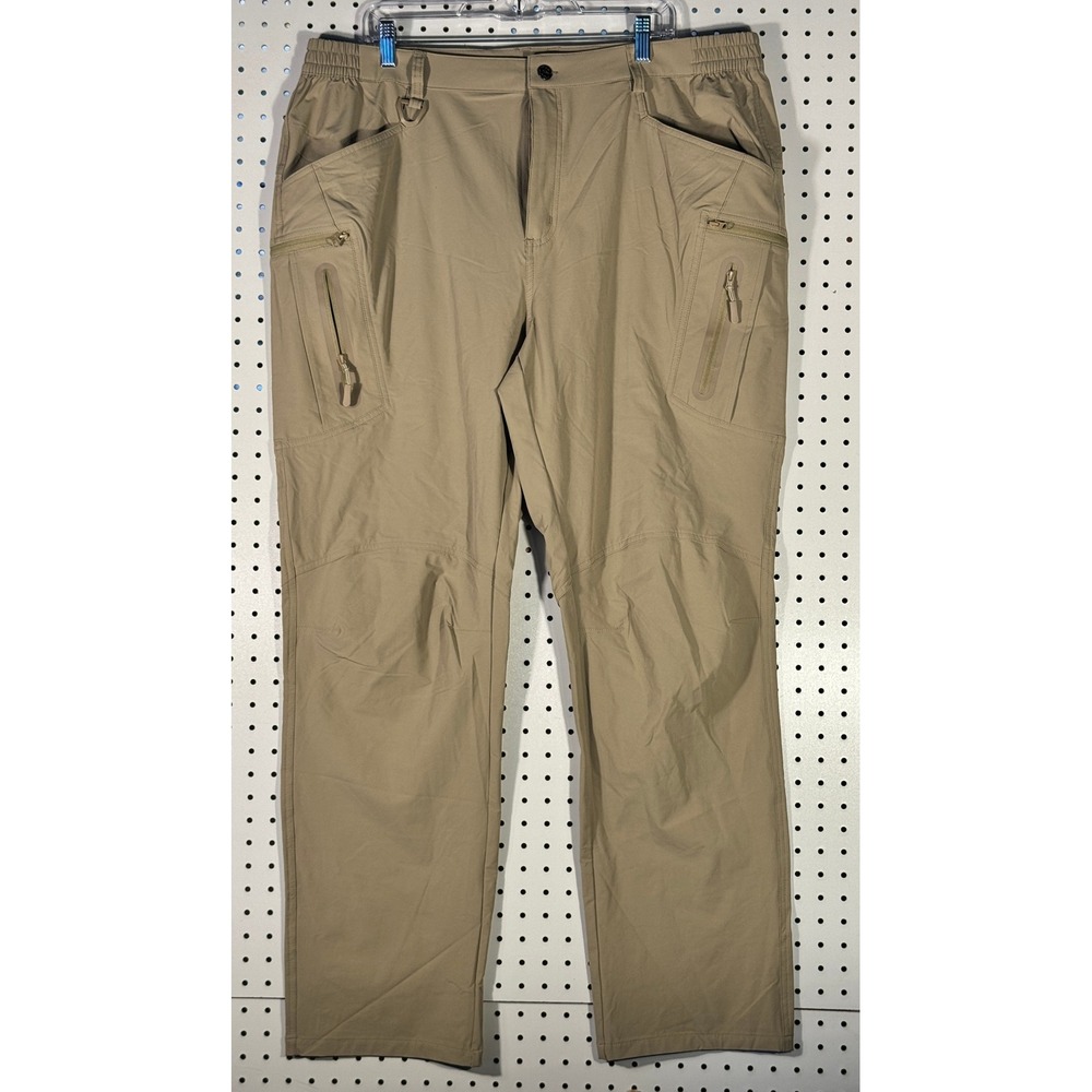 Tacvasen Mens Tactical Hiking Pants Khaki Tan Size 40 Multi-Pocket Outdoor Sport